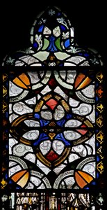 Fenêtre n4 représentant grisaille et motif géométrique - English School