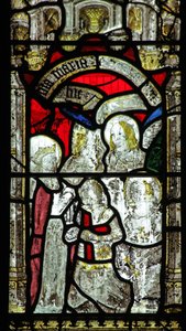 Fenêtre n°6 représentant Saint Georges : la Vierge Marie l