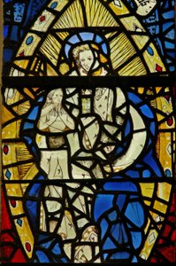Fenêtre s2 représentant la Femme vêtue de soleil avec la lune sous ses pieds et l