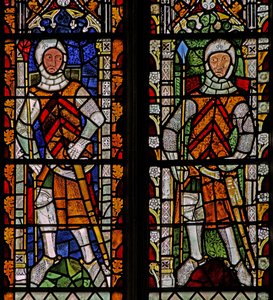 Fenêtre s4 représentant William Lord de la Zouche et Gilbert I de Clare - English School