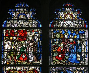 Fenêtre w15 représentant une scène de la vie de Saint Cuthbert - English School