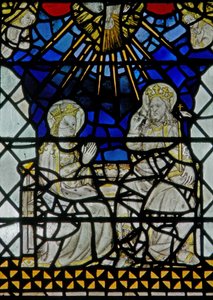 Fenêtre w2 représentant le Couronnement de la Vierge - English School