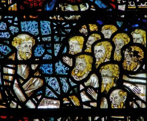 Fenêtre w3 représentant le Christ lavant les pieds de ses disciples