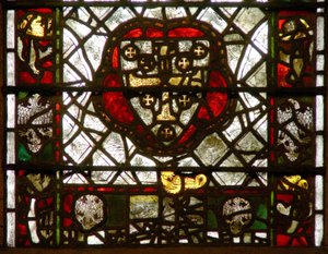 Fenêtre w42 représentant des armoiries et une bordure - English School