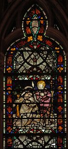 Saint Thomas le douteur; grisaille et bordure