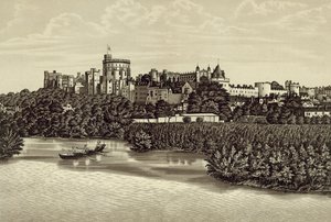 Château de Windsor depuis la rivière - English School