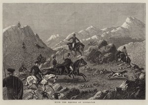 Avec les chiens à Gibraltar (gravure) - English School