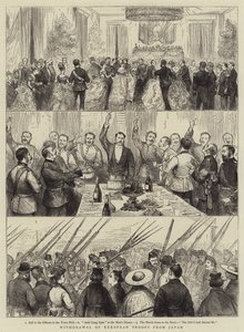 Retrait des troupes européennes du Japon (gravure) - English School