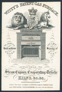 Foyer à gaz breveté Wittys, carte de visite - English School