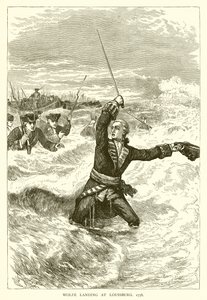 Wolfe débarquant à Louisbourg, 1758 - English School