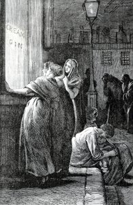 Femmes et consommation de gin, 19ème siècle - English School