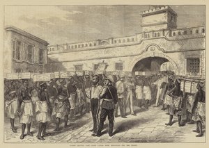 Femmes quittant le château du Cap avec des provisions pour les troupes - English School