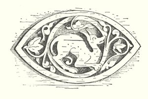 Sculpture sur bois : Chien (gravure) - English School