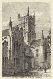 Cathédrale de Worcester, vue du nord-est - English School