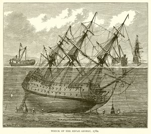 Naufrage du Royal George, 1782 - English School