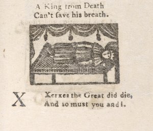 Xerxès le Grand, illustration pour la lettre X, d