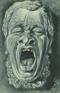 Homme bâillant (litho) - English School