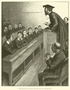 Vous aimeriez savoir qui a gagné la bourse (gravure) - English School