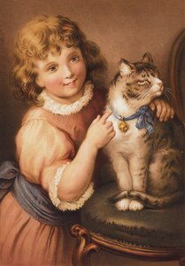 Jeune fille avec un chat - English School