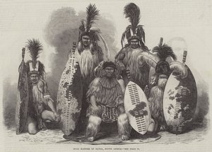 Kaffirs zoulous du Natal, Afrique du Sud (gravure) - English School