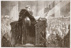 Zwingle prêchant dans la cathédrale de Zurich, illustration de L
