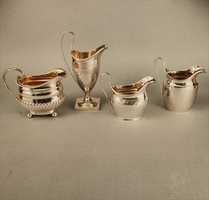 Collection de cruches à crème, toutes de la période George III (1760-1820) - English School English School