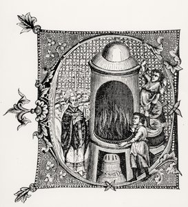 Initiale historiée C de Divinorum Officiorum par Guillaume Durand, illustration de Science et Littérature au Moyen Âge et à la Renaissance, écrit et gravé par Paul Lacroix, 1878 - English School English School