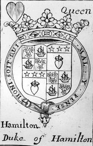 Carte à Jouer représentant les armoiries du Duc de Hamilton - English School English School