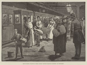 Cueilleurs de houblon partant de la gare de London Bridge à minuit - Enoch Ward
