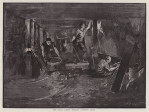 Mineurs travaillant sous terre à la veine de charbon - Enoch Ward