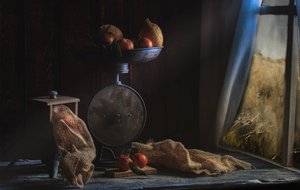 Nature morte « Récolte rustique » - Enrico Sottocorna