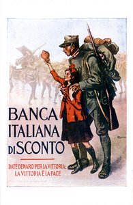 Première Guerre mondiale : affiche italienne encourageant un prêt national - Enrico della Lionne