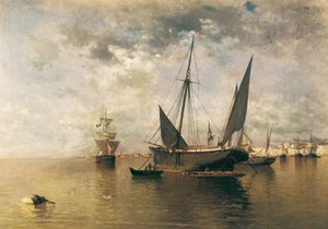 Le port de Malaga. 1885 - Enrique Florido Bernils