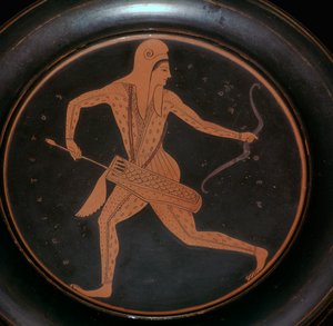 Assiette attique avec une image d