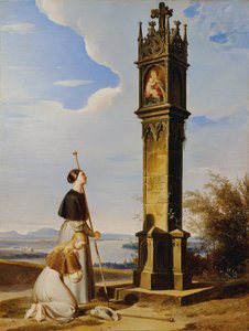 Deux pèlerines devant un oratoire ("Ave Maria")