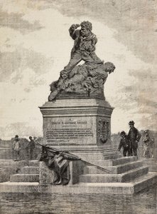 Monument à Enrico et Giovanni Cairoli, patriotes italiens, groupe en bronze par le sculpteur Ercole Rosa, sur la colline du Pincio, Rome, Italie