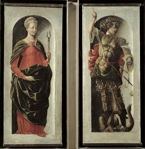Sainte Apollonie et Saint Michel, vers 1473 - Ercole de Roberti