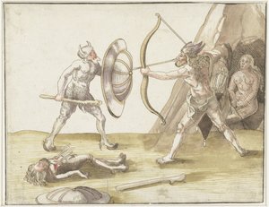Combat entre deux hommes sauvages