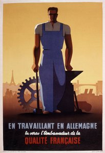 Affiche de propagande française pour le STO (organisation de travail obligatoire créée en 1943 pendant l