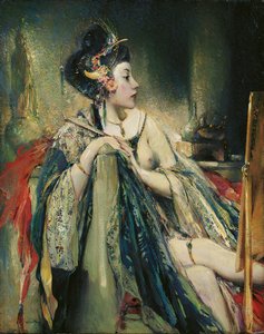 Une femme exotique à sa toilette