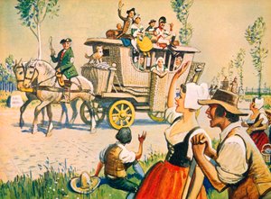 Un carrosse sur la route entre Paris et Versailles en 1787 - Eric Parker