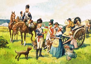 Les soldats offrent des pommes