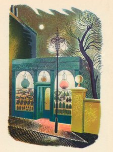 Boutique de chimiste la nuit, 1938, 1946 - Eric Ravilious