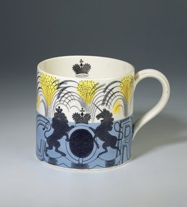 Tasse de couronnement du roi George VI, fabriquée par Josiah Wedgwood & Sons, 1937