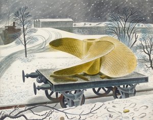 Vis sans fin du Navire sur un Wagon de Chemin de Fer, début 20ème siècle - Eric Ravilious