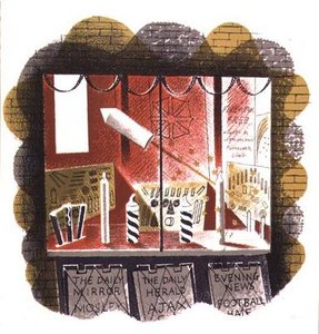 Le marchand de journaux, imprimé par la Curwen Press, de High Street, par J.M. Richards, publié par Country Life, 1938 (ensemble de 24)