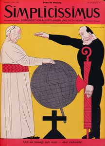 Le pape Pie XI (1857-1939) et Mussolini (1883-1945) au moment du traité de Latran de 1929, couverture de 