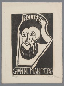 Ex libris de Gianni Mantero - Erna Levy Friedländer (signed by artist)