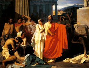 Œdipe et Antigone pendant la peste à Thèbes, par Eugene-Ernest Hillemacher - Ernest Hillemacher