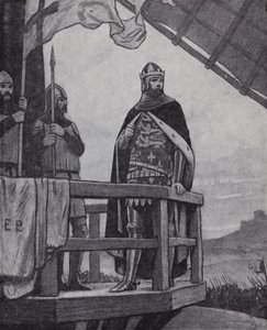 Le roi Édouard III à la bataille de Crécy, France, 26 août 1346 - Ernest (after) Board